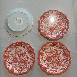 Floral Red Dinner Plates Set by 222 Fifth